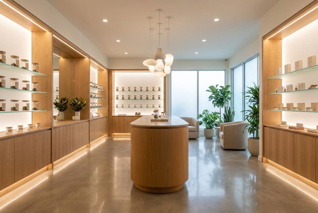 Modern cannabis dispensary retail interior