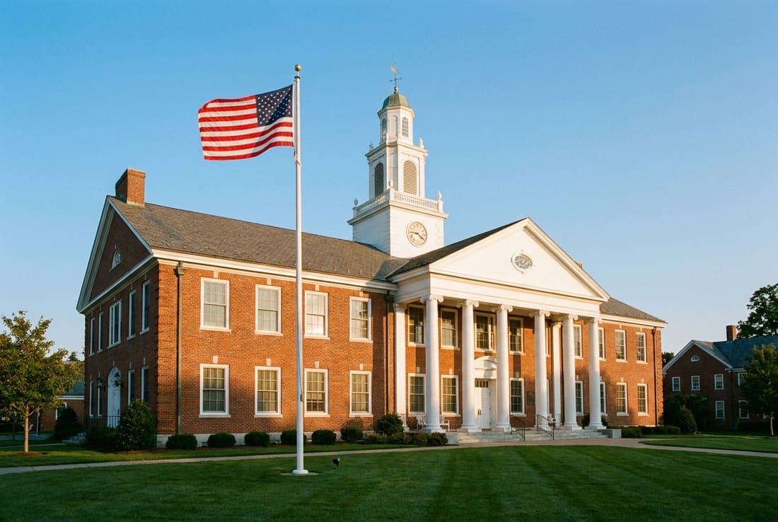 Classic New England town hall