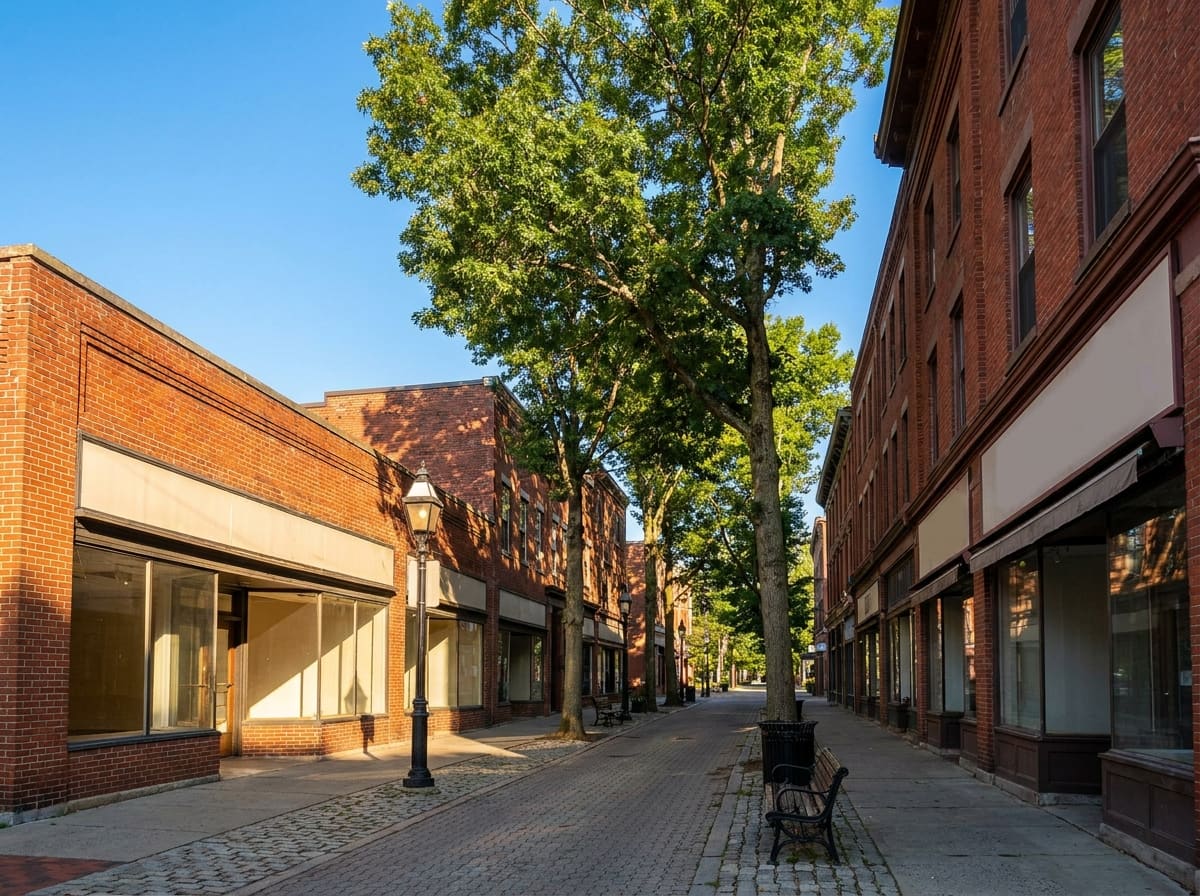 Historic downtown Northampton, Massachusetts, where Blue Skies is based